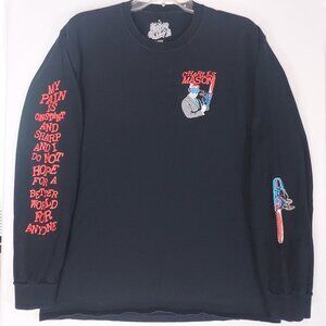 Charles Mason Chainsaw T-Shirt Heavyweight HOG Black LS Jonesy Large